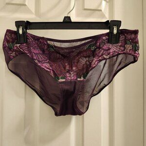 Adore Me Purple Floral Mesh Panty